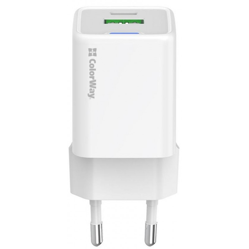 Зарядний пристрій Colorway GaN Mini 35W PD Port PPS USB (Type-C PD + USB QC4.0) біле