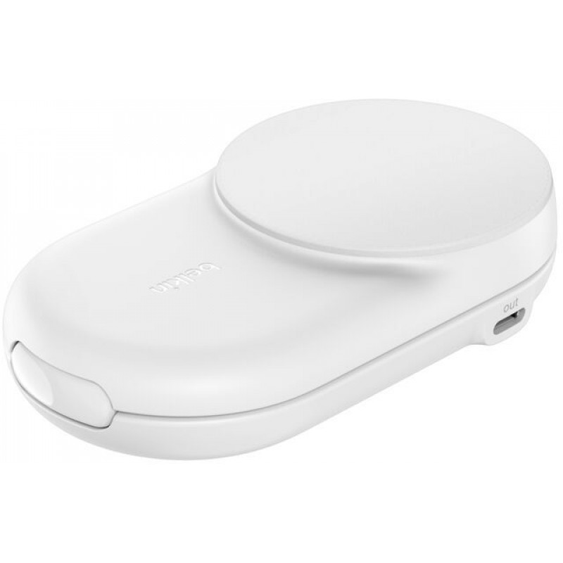 Зарядний пристрій бездротовий Belkin UltraCharge 2-in-1 Foldable Magnetic Charging 25Вт, білий WIZ03