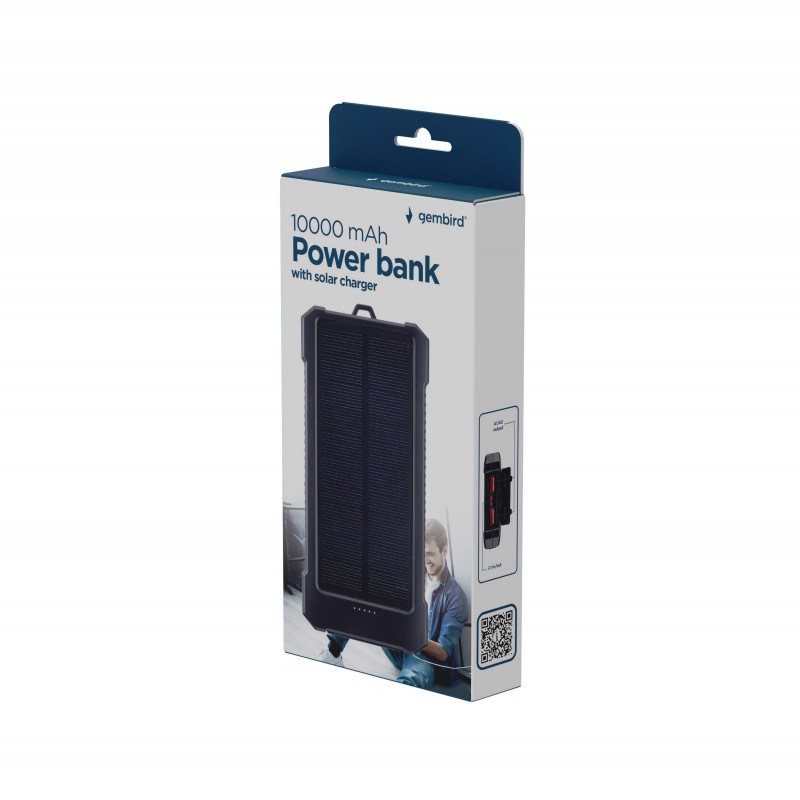 Power bank Gembird PB10-SOLAR-1 10000 mAh Black