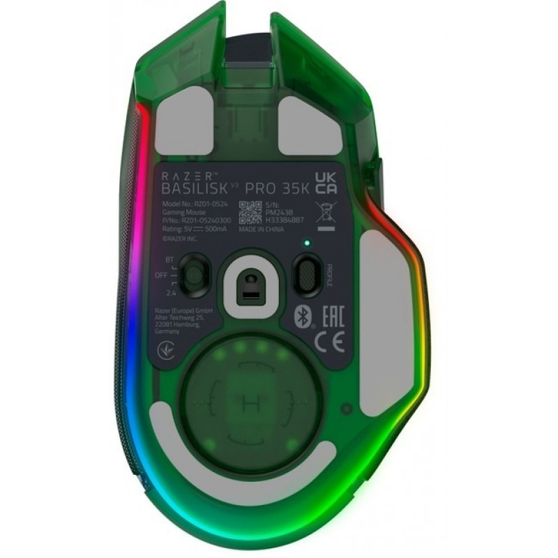 Миша Razer Basilisk V3 Pro 35K, RGB, USB-A/WL/BT, Phantom Green Ed RZ01-05240300-R3G1