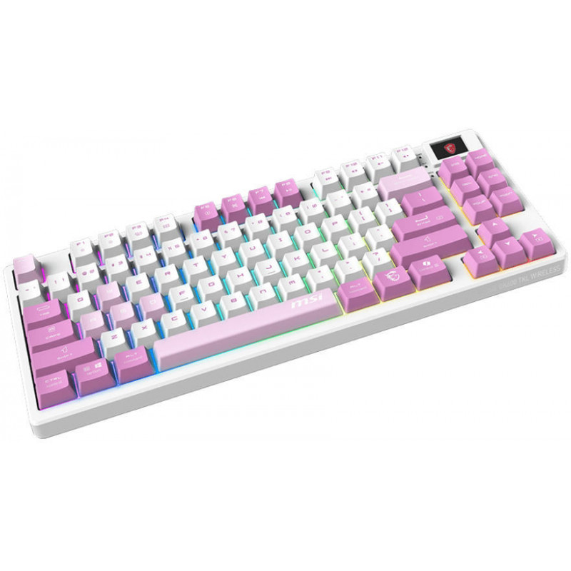 Клавіатура механічна MSI FORGE GK600 TKL W VIOLET UA 83key, mechanical Linear, USB-A, Wireless, Blue