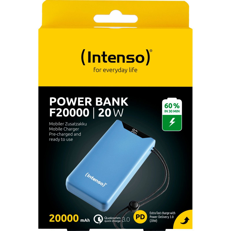 Портативний зарядний пристрій INTENSO USB 20000MAH QC3.0 BLUE F20000 7332055