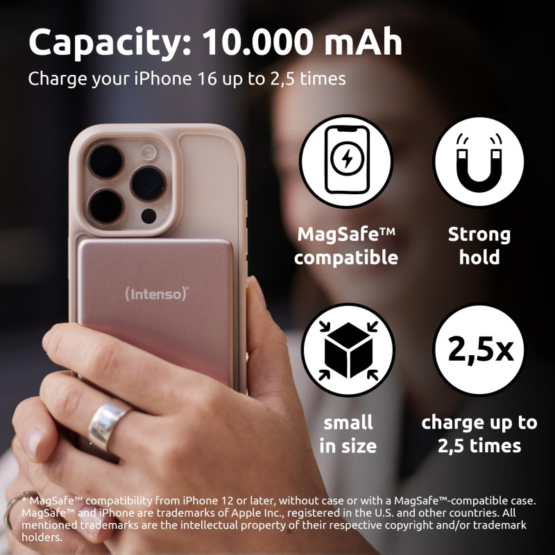 Портативний зарядний пристрій INTENSO USB 10000MAH MAG ROSE MW10000 7344033