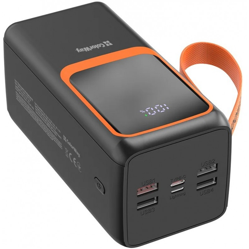 УМБ ColorWay Power Bank 50 000 mAh PowerView (USB QC4.0 + USB-C PD22.5W) Black