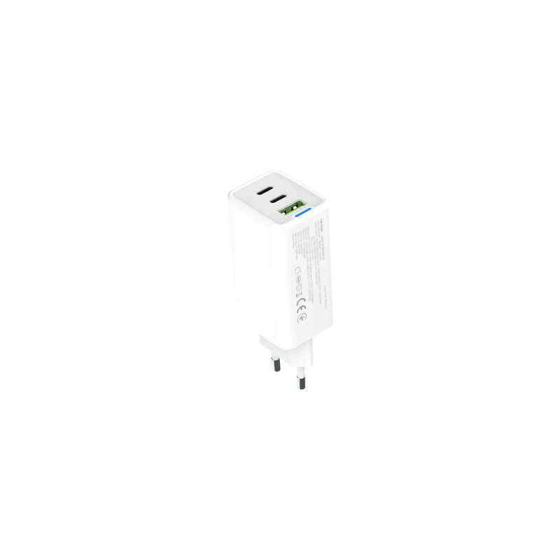 Зарядний пристрій Colorway GaN Mini 65W PD Port PPS USB (USB-2C1A) біле