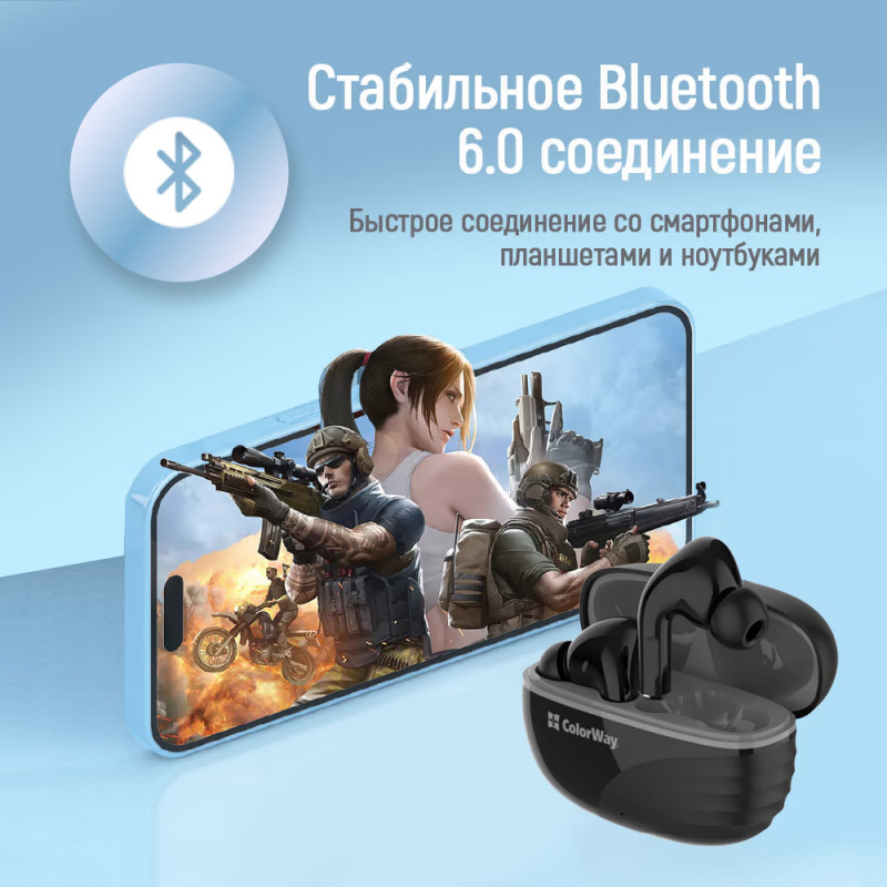 Навушники СolorWay Slim TWS-5 Earbuds Black