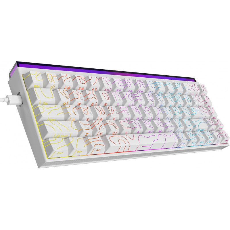 Дротова механічна клавіатура Ajazz NK68 Red switches Side contour White (NK68-R-S-W)