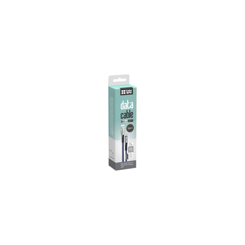 Кабель Colorway USB - Type-C 2.4а 1м синій CW-CBUC012-BL