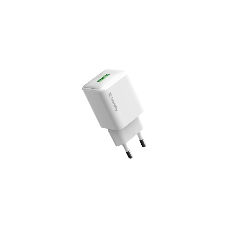 Зарядний пристрій Colorway 1USB Quick Charge 3.0 (18W) V2 білий