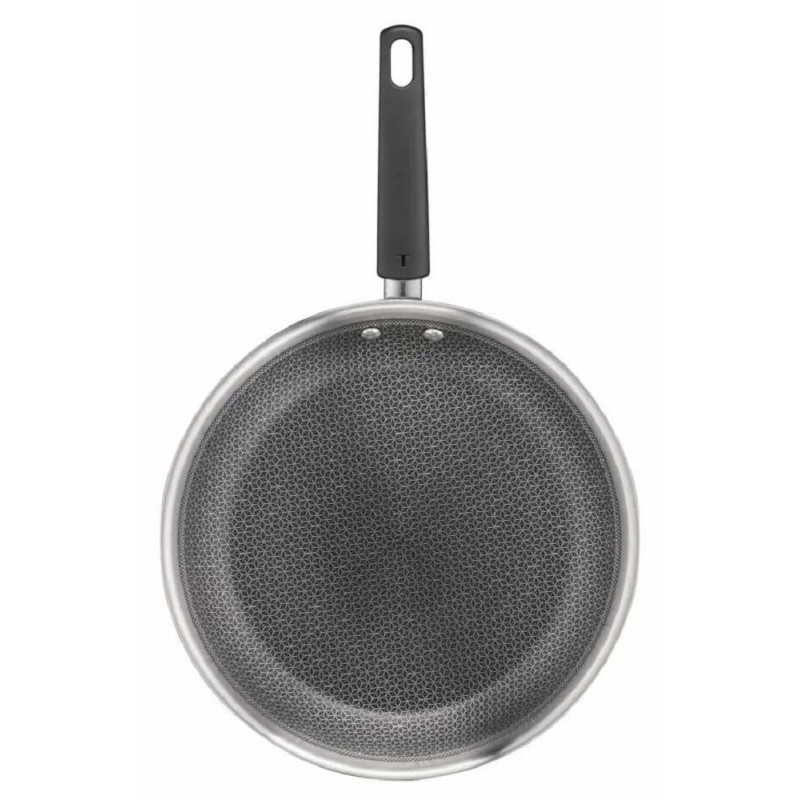 Сковорода Tefal Emotion+ Power, 28см, з кришкою, нержавіюча сталь, серцевина-алюміній, хромована ста