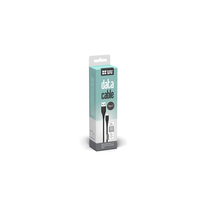 Кабель Colorway USB - Type-C 2.4а 1м чорний CW-CBUC026-BK