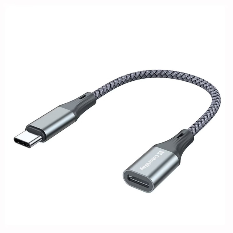 Адаптер перехідник ColorWay USB-C To Lightning 17.5 см сірий