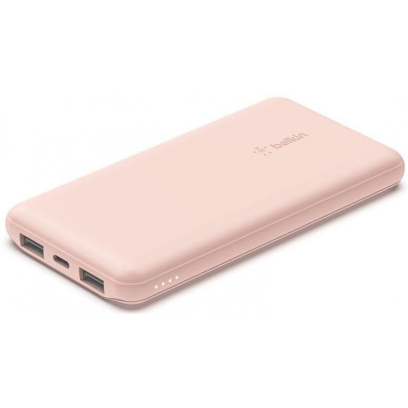 Акумулятор портативний літій-іонний Power Bank Belkin 10000мА·год, 15Вт, 2хUSB-A/USB-C, рожевий BPB0