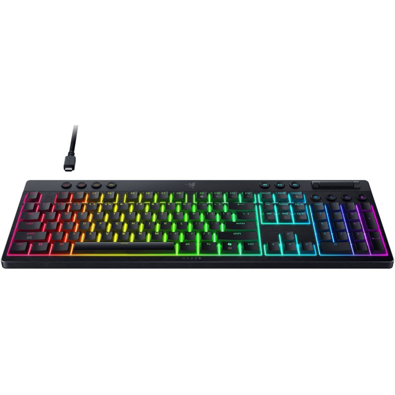Клавіатура механічна BlackWidow V4 Low-profile HyperSpeed, 104key, Green Switch, USB-A/WL/BT, EN, RG