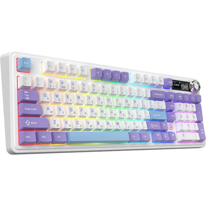Бездротова механічна клавіатура Ajazz AK980 V2 Gift Switch V2 Purple White Blue (AK980-V2-G-PWB)