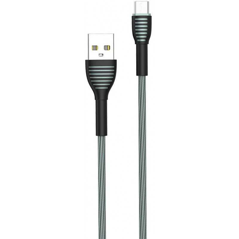 Кабель Colorway USB - MicroUSB (braided cloth) 3А 1м Silver (CW-CBUM041-GR)