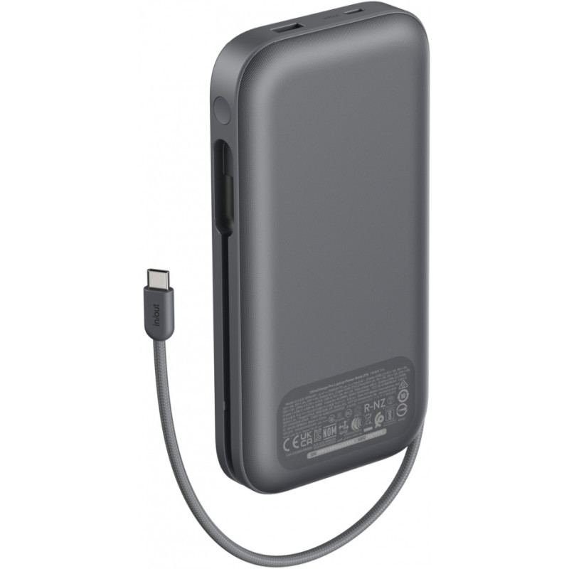 Акумулятор портативний Power Bank Belkin 27000мА·год, з інтегрованим кабелем USB-C, сірий BPB040HQCH