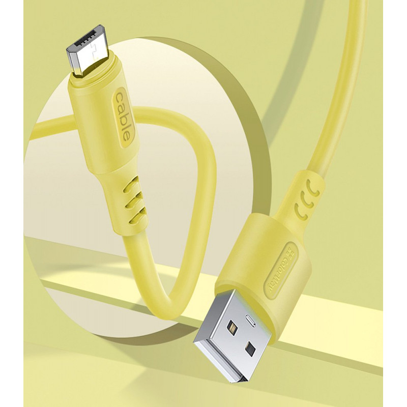 Кабель Colorway USB - MicroUSB (soft silicone) 2.4а 1м жовтий