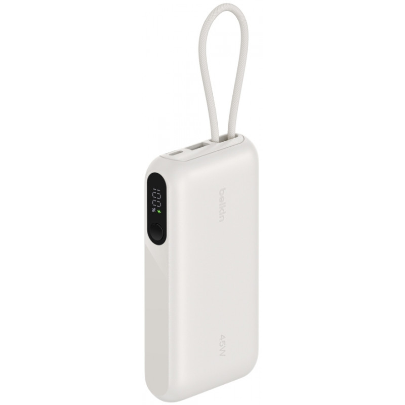 Акумулятор портативний Power Bank Belkin 10000мА·год, з інтегрованим кабелем USB-C, пісочний BPB029H