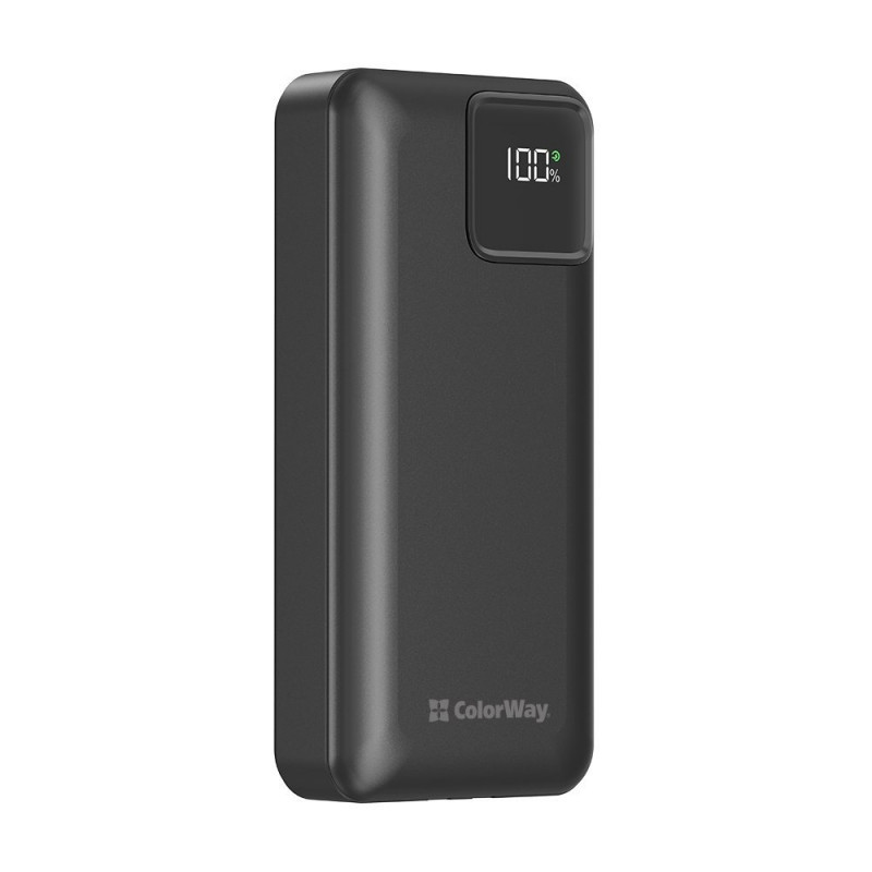 Power Bank ColorWay 20 000 mAh Optimal Power (USB QC3.0 + USB-C PD22.5W) Black