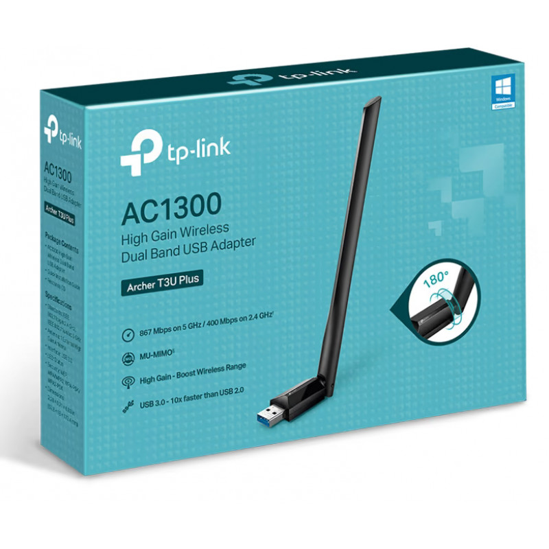 Мережевий адаптер Wi-Fi TP-LINK Archer T3U Plus WiFi5 / AC1300 / MU-MIMO