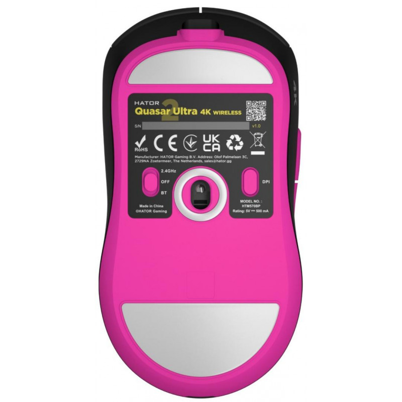 Ігрова миша HATOR Quasar 2 ULTRA 4K wireless (HTM570BP) black/pink