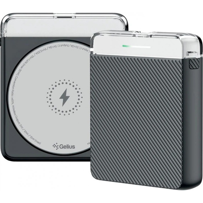 Power Bank Gelius Avelon GP-PBW301 Magnetic Wireless Charge 15W 5000mAh Black