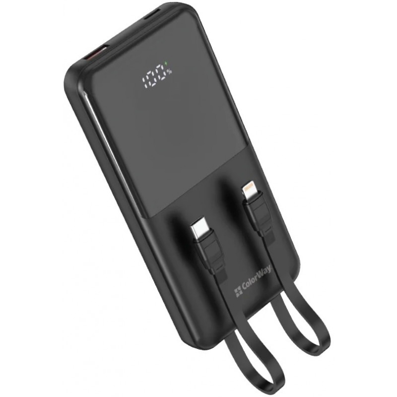 УМБ ColorWay Power Bank 10 000 mAh DigiPower (USB QC4.0 + USB-C PD22.5W) Black