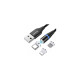 Кабель Colorway USB - 3в1 (Lightning+MicroUSB+Type-C) Magnetic Data/Quick Charge 2.4А 1м чорный CW-C