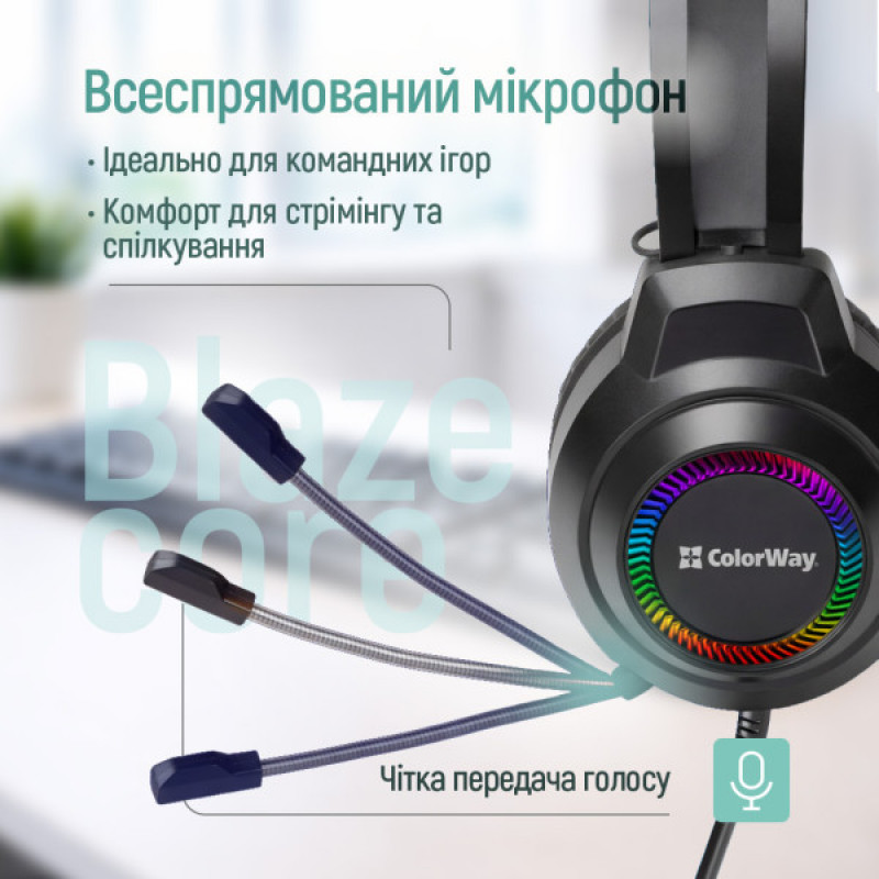 Навушники ColorWay BlazeCore RGB Black CW-HPG03BK