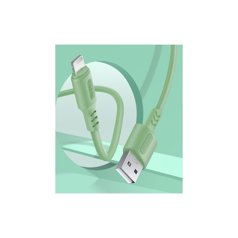 Кабель Colorway USB - MicroUSB (soft silicone) 2.4а 1м зелений
