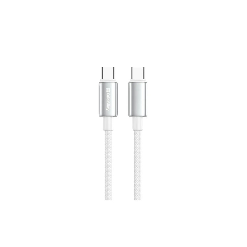 Кабель Colorway Type-C - Type-C (zinc alloy braided) (PD Fast Charging 100W) 5А 1м CW-CBPDCC098-WT