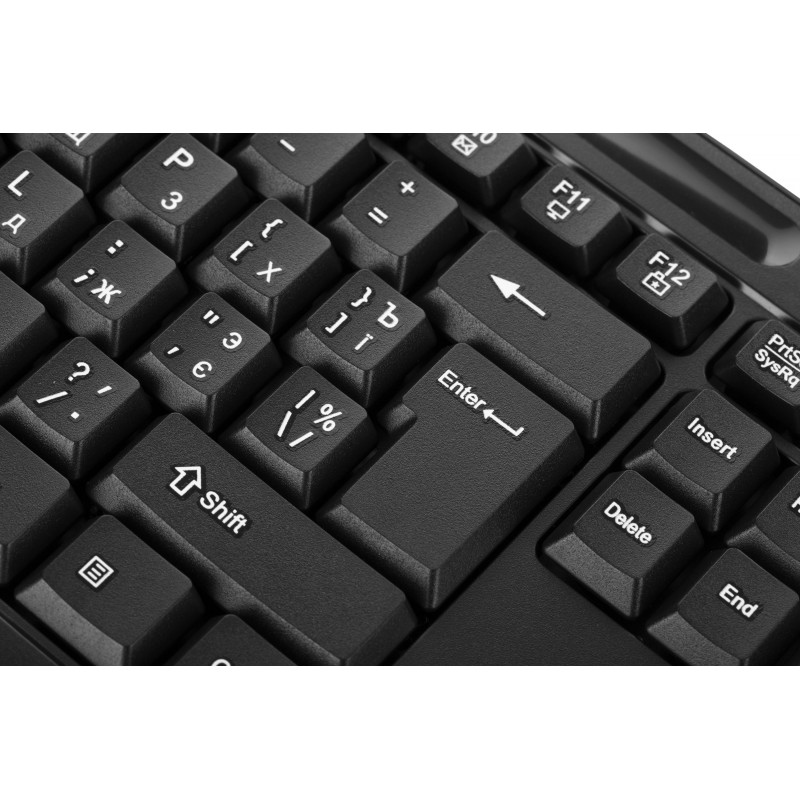 Клавіатура 2E KM1040 104key, USB-A, EN/UK, чорний 2E-KM1040UB_UA