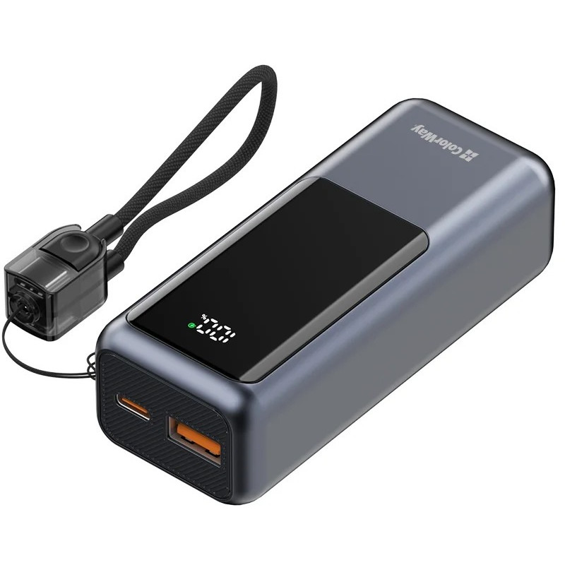 УМБ ColorWay Power Bank 10 000 mAh Urban (USB QC4.0 + USB-C PD22.5W) Gray