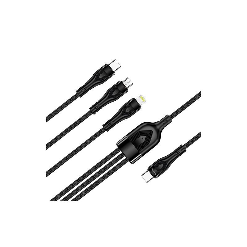 Кабель Colorway Type-C - 3в1 (Lightning+MicroUSB+Type-C) 3.0A 1.2м чорний CW-CBPDU3060-BK