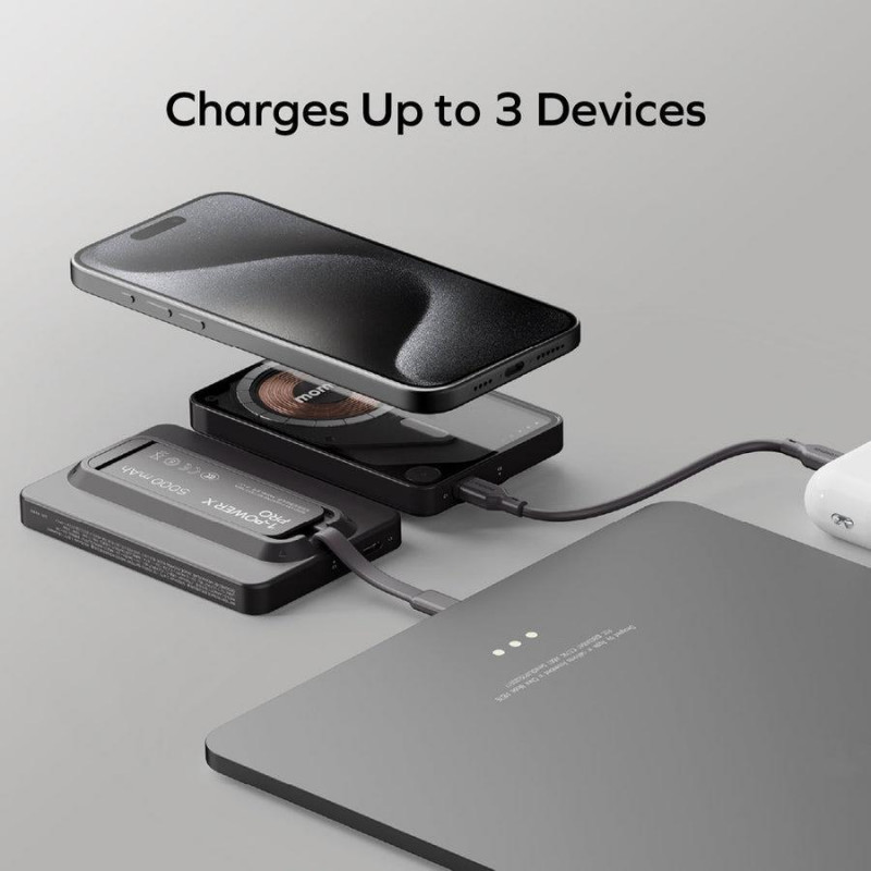 Портативний зарядний пристрій MOMAX WRL 5000MAH BLACK IP131HKD
