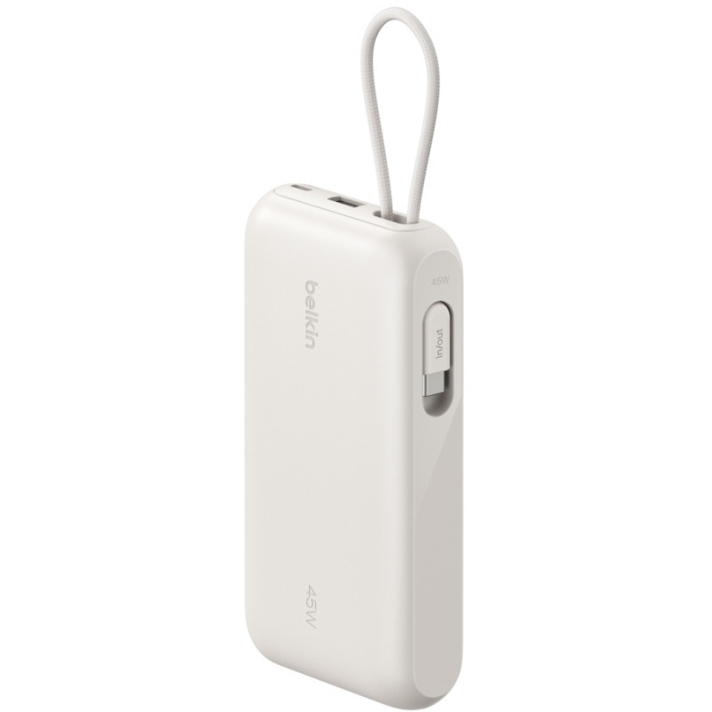 Акумулятор портативний Power Bank Belkin 20000мА·год, з інтегрованим кабелем USB-C, пісочний BPB030H