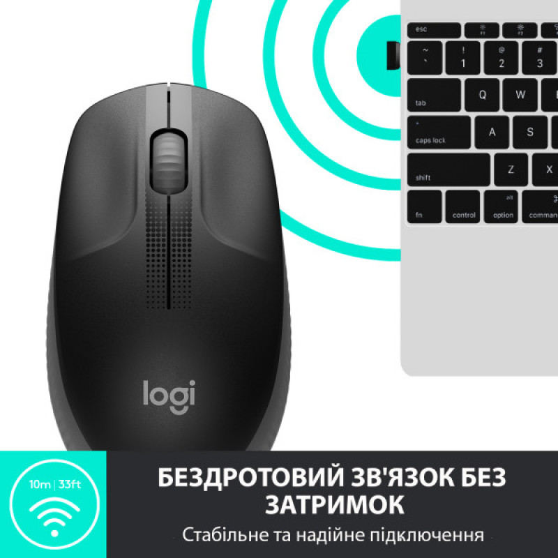 Миша Logitech M190 Wireless (910-005905) Charcoal