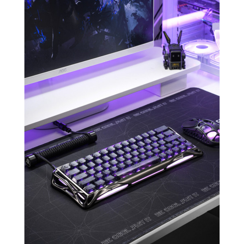 Клавіатура магнітна GravaStar Mercury V60 PRO 60keys, UFO Magnetic Gaming, 8K, USB-A, RGB, Gunmetal