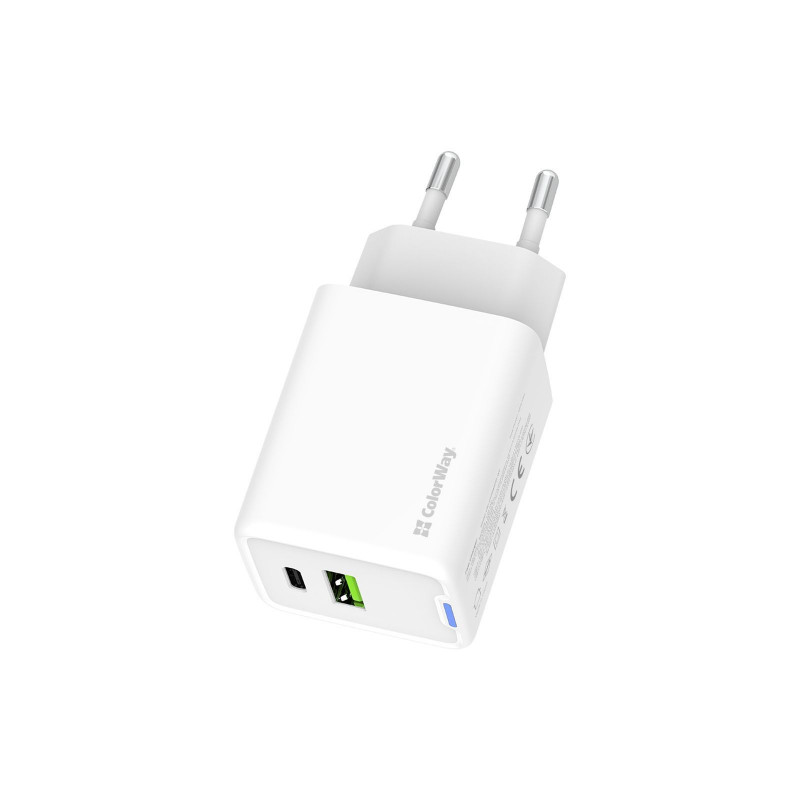 Зарядний пристрій Colorway GaN Mini 45W PD Port PPS USB (Type-C PD + USB QC4.0) білий