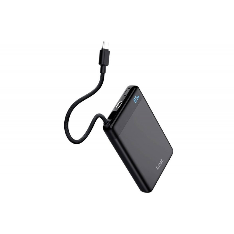 Акумулятор портативний літій-іонний power bank Trust Fiera, 10000мА·год, чорний 25880_TRUST