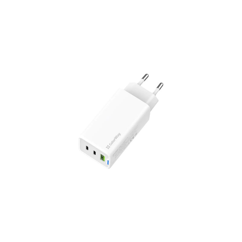 Зарядний пристрій Colorway GaN Mini 65W PD Port PPS USB (USB-2C1A) біле