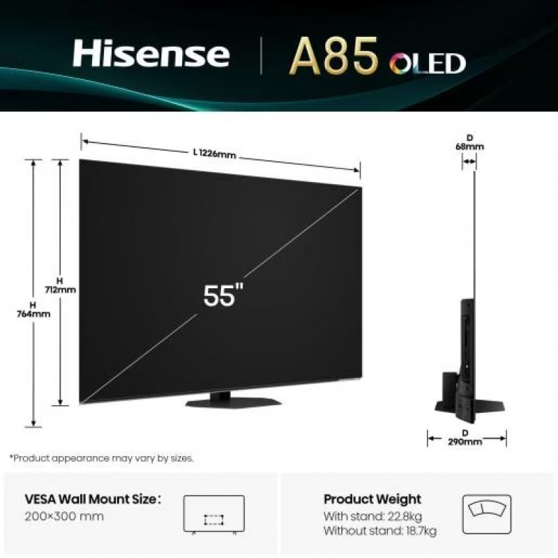 Телевізор Hisense 55A85Q
