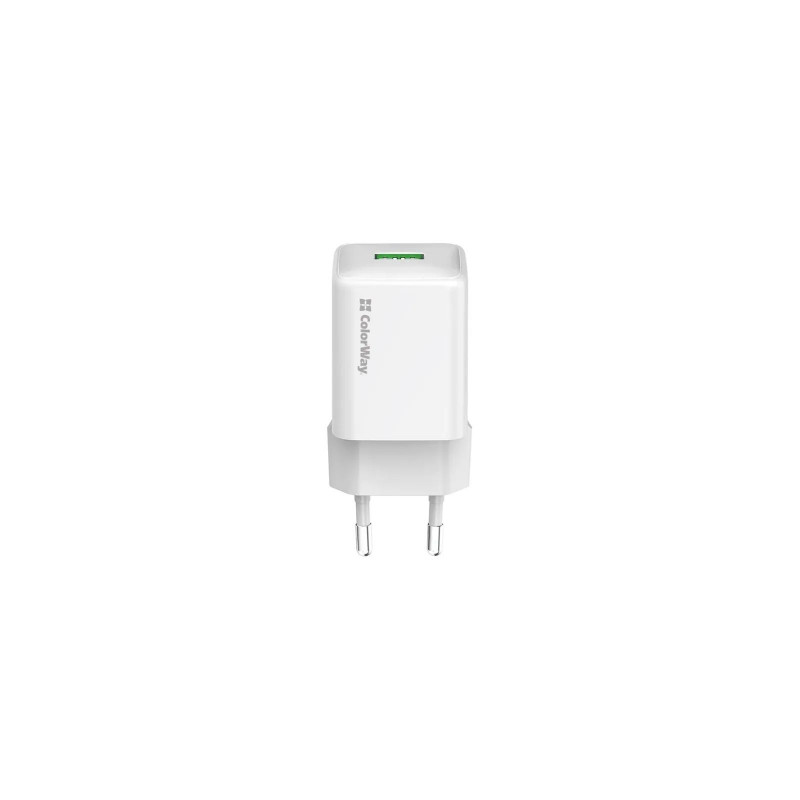 Зарядний пристрій Colorway 1USB Quick Charge 3.0 (18W) V2 білий