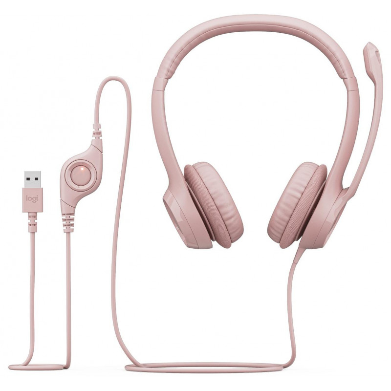 Навушники Logitech H390 USB Rose (981-001281)