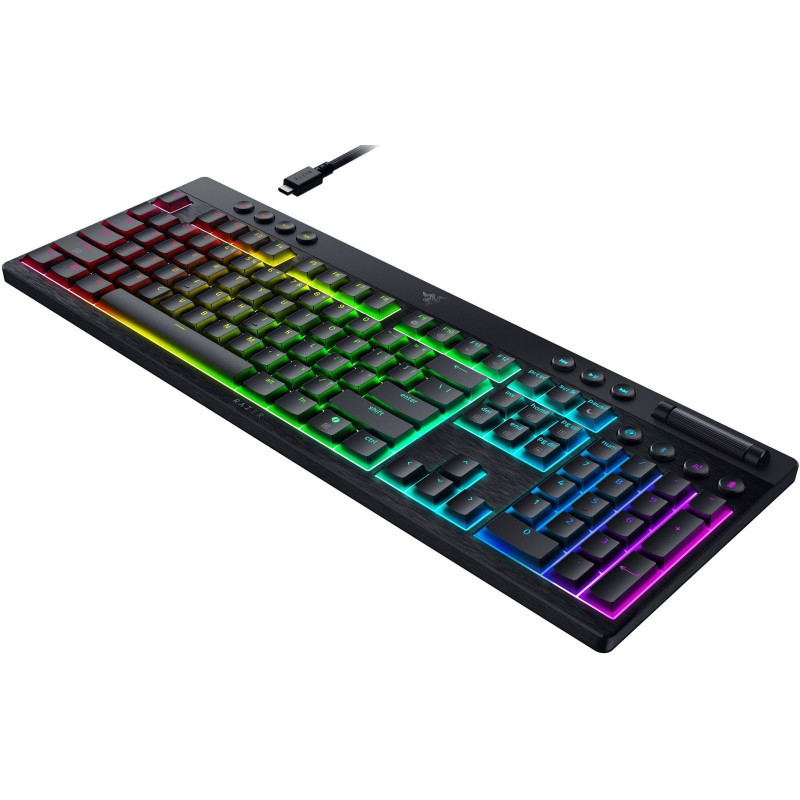 Клавіатура механічна BlackWidow V4 Low-profile HyperSpeed, 104key, Green Switch, USB-A/WL/BT, EN, RG