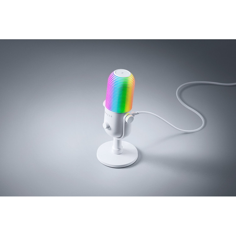 Мікрофон геймінговий Razer Seiren V3 Chroma, Uni, RGB, USB-A, 2м, білий RZ19-05060200-R3M1