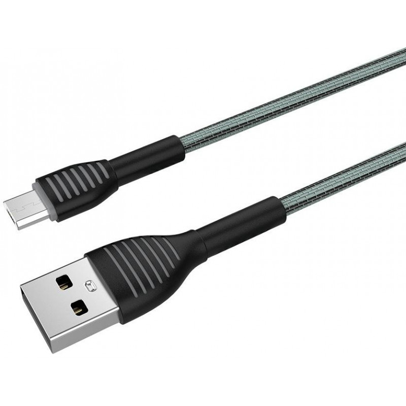 Кабель Colorway USB - MicroUSB (braided cloth) 3А 1м Silver (CW-CBUM041-GR)