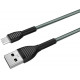 Кабель Colorway USB - MicroUSB (braided cloth) 3А 1м Silver (CW-CBUM041-GR)