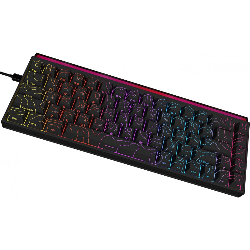 Дротова механічна клавіатура Ajazz NK68 Red switches Side Contour Black (NK68-R-S-B)